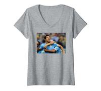 Mujer Luis Suárez Uruguay v Inglaterra Copa Mundial de Fútbol 2014 Camiseta Cuello V