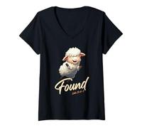 Mujer Luke 15:4-7 Parable of The Lost Sheep Found by Jesus Christ Camiseta Cuello V