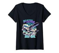 Mujer Lukla Aeropuerto de Nepal Gran Altitud Aventura Superior Everest Camiseta Cuello V