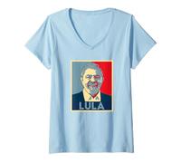 Mujer Lula Da Silva Brazil Pop Art Retro Vintage Camiseta Cuello V