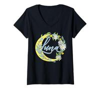 Mujer Luna - La dulzura de la luna y el encanto de la naturaleza Camiseta Cuello V