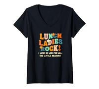 Mujer Lunch Ladies Rock - I Love My Job For The Little Reasons Camiseta Cuello V