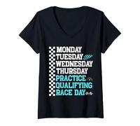 Mujer Lunes Martes Miércoles Jueves Práctica Clasificatoria Carrera Camiseta Cuello V