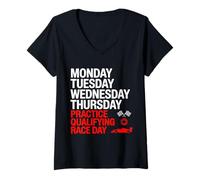 Mujer Lunes Martes Miércoles Jueves Práctica Clasificatoria Carrera Camiseta Cuello V