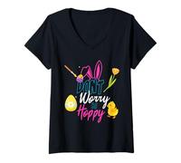 Mujer Lustig Cool Hase Küken Geschenk Spruch no te Preocupes, sé lúpulo Camiseta Cuello V