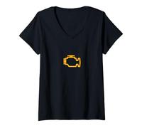 Mujer Luz de comprobación del motor MKL Camiseta Cuello V