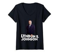 Mujer Lyndon B. Johnson Camiseta Cuello V