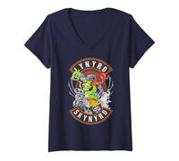 Mujer Lynyrd Skynyrd Breeze Monster Gearhead Muscle Car Comic Rock Camiseta Cuello V