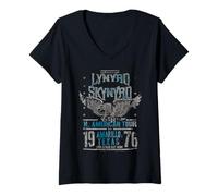 Mujer Lynyrd Skynyrd En Concierto Amarillo Texas Vintage 1970s Rock Camiseta Cuello V