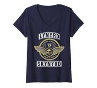 Mujer Lynyrd Skynyrd Florida Straight 73 Rock N Roll Biker Vintage Camiseta Cuello V