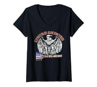 Mujer Lynyrd Skynyrd Fly On Free Bird Bandera de Estados Unidos Southern Retro Rock Camiseta Cuello V