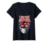 Mujer Lynyrd Skynyrd Freebird - Gafas de natación (diseño de Calavera) Camiseta Cuello V