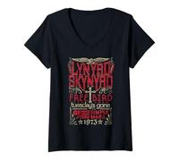 Mujer Lynyrd Skynyrd Hits Free Bird Simple Man Gimme 70s Gig Rock Camiseta Cuello V