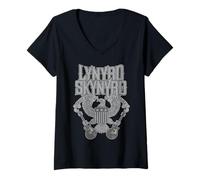 Mujer Lynyrd Skynyrd Home Sweet Alabama Guitarra Eagle Bandera de Estados Unidos Retro Camiseta Cuello V