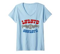 Mujer Lynyrd Skynyrd - Logotipo de Calavera alada Retro de los años 60 y 70 Camiseta Cuello V