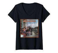 Mujer Lynyrd Skynyrd Pronunciado Álbum Arte Vintage 70s Classic Rock Camiseta Cuello V