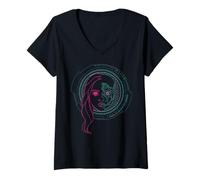 Mujer M3GAN Generative Android Diagnostic Circle Camiseta Cuello V