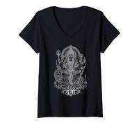 Mujer Maa Durga Diosa Hindú Kali Antigua India Hinduismo Camiseta Cuello V