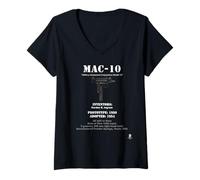 Mujer MAC-10 - Invención e Historia Camiseta Cuello V