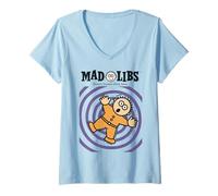 Mujer Mad Libs Falling Character with Spiral Vortex Camiseta Cuello V