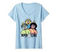 Mujer Mad Libs Funny Disguise Family Group Camiseta Cuello V