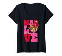 Mujer Madagascar Amor Loco Corazón Animal Diversión Camiseta Cuello V