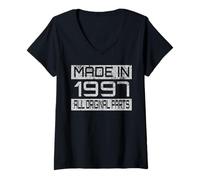 Mujer Made in 1997 All Orignal Parts Diseño divertido cumpleaños Camiseta Cuello V