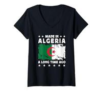 Mujer Made in Algeria a Long Time Ago Proud Algerian Algeria Flag Camiseta Cuello V