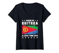 Mujer Made in Eritrea a Long Time Ago Proud Eritrean Eritrea Flag Camiseta Cuello V