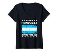 Mujer Made in Honduras a Long Time Ago Honduran Honduras Flag Camiseta Cuello V