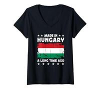 Mujer Made in Hungary a Long Time Ago Proud Hungarian Hungary Flag Camiseta Cuello V
