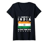 Mujer Made in India a Long Time Ago Proud Indian India Flag Camiseta Cuello V