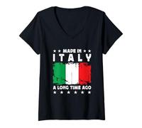Mujer Made in Italy a Long Time Ago Proud Italian Italy Flag Camiseta Cuello V