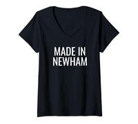 Mujer Made in Newham London Camiseta Cuello V