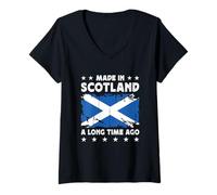 Mujer Made in Scotland a Long Time Ago Scottish Scotland Flag Camiseta Cuello V