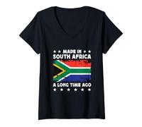 Mujer Made in South Africa a Long Time Ago South African Flag Camiseta Cuello V
