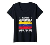 Mujer Made in Venezuela a Long Time Ago Venezuelan Venezuela Flag Camiseta Cuello V