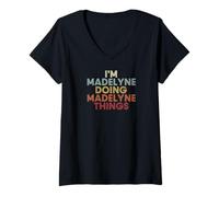 Mujer Madelyne Name Madelyne Personalized Name First Given Camiseta Cuello V