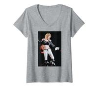 Mujer Madonna Live Blond Ambition World Tour Corsé Rosa 1990 Camiseta Cuello V