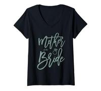 Mujer Madre de la Novia Sage Green Script Despedida de Soltera Camiseta Cuello V