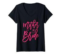 Mujer Madre de la Novia Script Boda Camiseta Cuello V