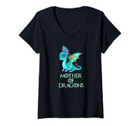 Mujer Madre de los Dragones Camiseta Cuello V