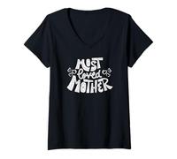 Mujer Madre más querida - Día de la Madre Divertido Camiseta Cuello V