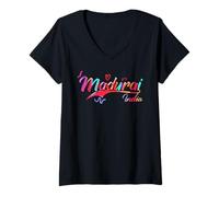 Mujer Madurai India | Vacation Travel Camiseta Cuello V