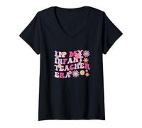 Mujer Maestra de guardería enseñando Divertido en mi Infante Maestro era Camiseta Cuello V