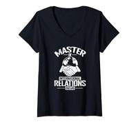 Mujer Maestría En Relaciones Internacionales Diplomacia Global Camiseta Cuello V