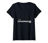 Mujer Maestría en Relaciones Internacionales Seguridad Intern Camiseta Cuello V