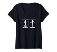 Mujer Maestro de Química Tu Novia Mi Novia Químico Camiseta Cuello V