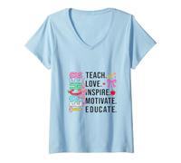 Mujer Maestro Inspira Educar Apreciación Camiseta Cuello V