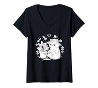 Mujer Maestro Jardinero Felino Camiseta Cuello V